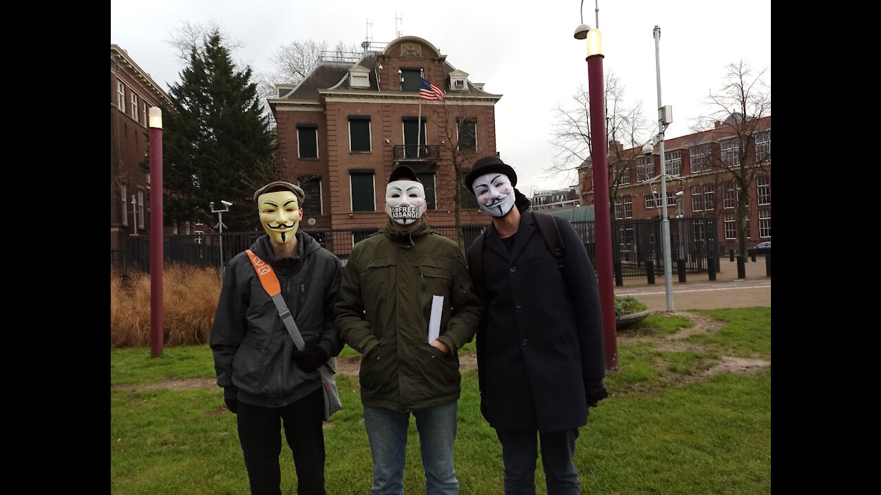 Lever Assange niet uit aan de oorlogsmisdadigers - verslag demonstratie Amsterdam, 3 januari 2021