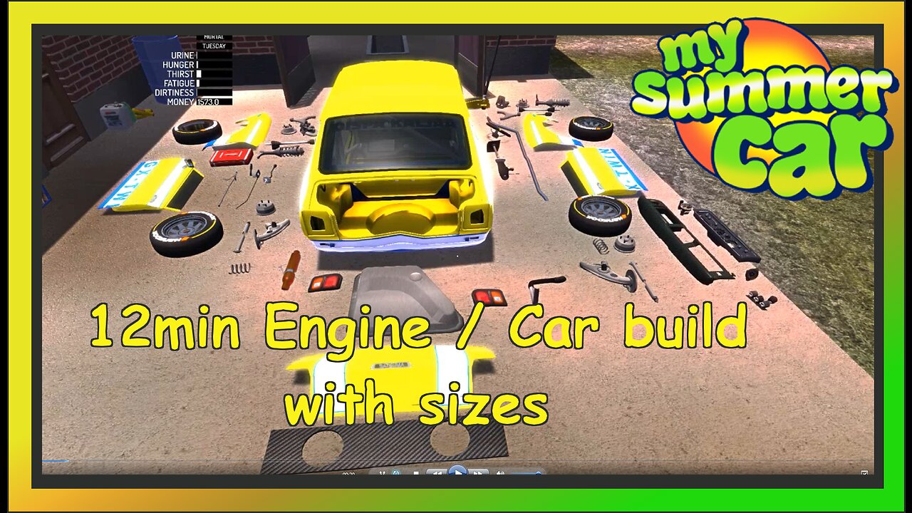 My Summer Car - 12min Tutorial engine_car build + save game