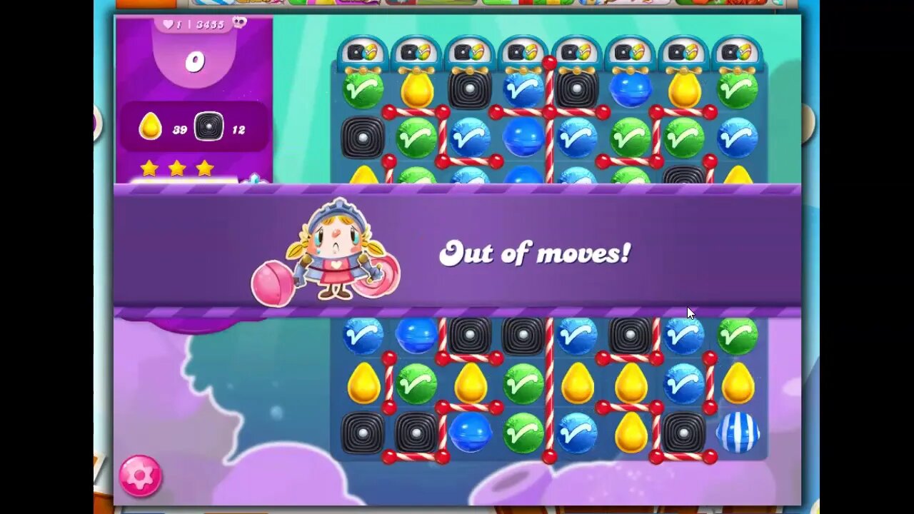 Candy Crush Level 3455 Talkthrough, 12 Moves 0 Boosters