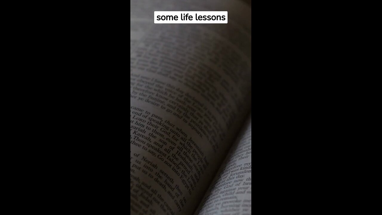 Some life lessons