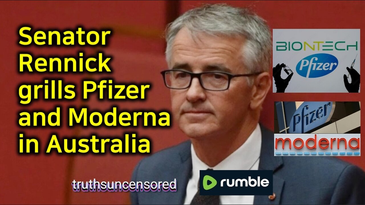 Senator Rennick grills Pfizer and Moderna in Australia
