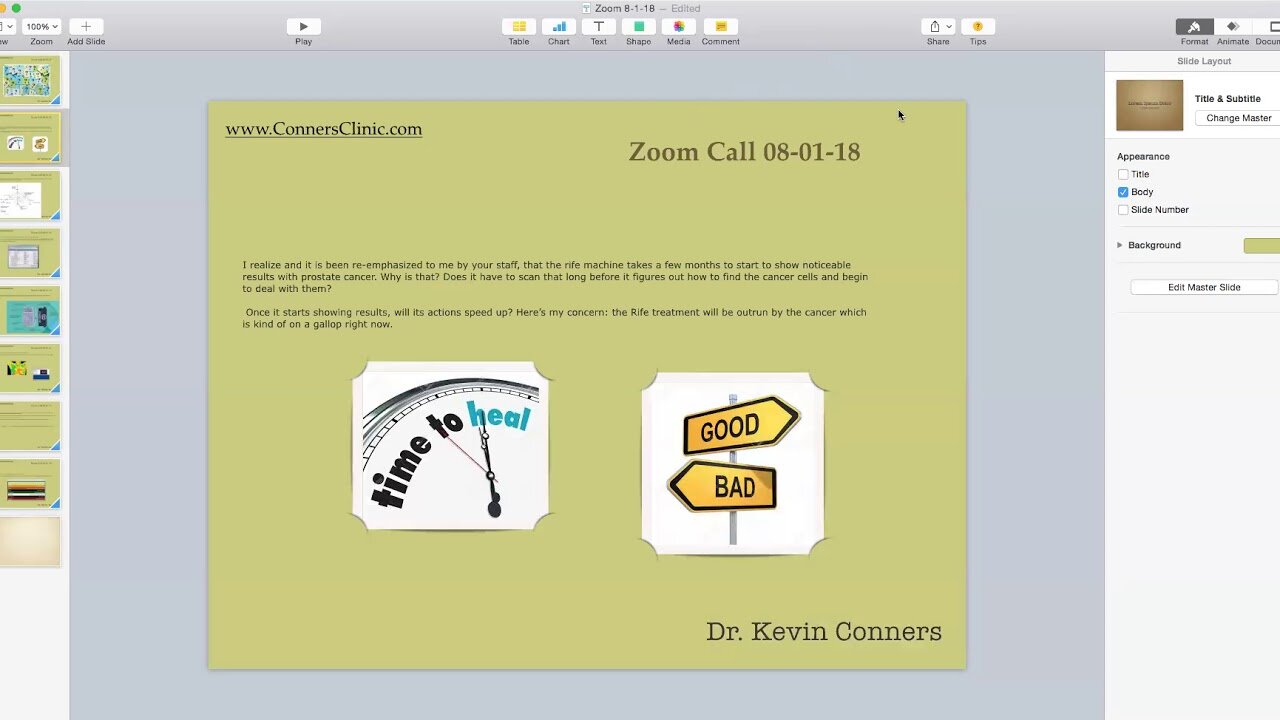 Zoom Call: 8-1-18 - Many Questions, Stay Focused | Dr. Kevin Conners - Conners Clinic