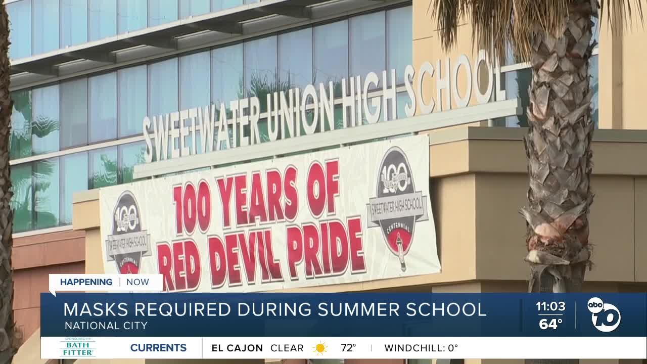 Masks required at Sweetwater Union HSD during summer school