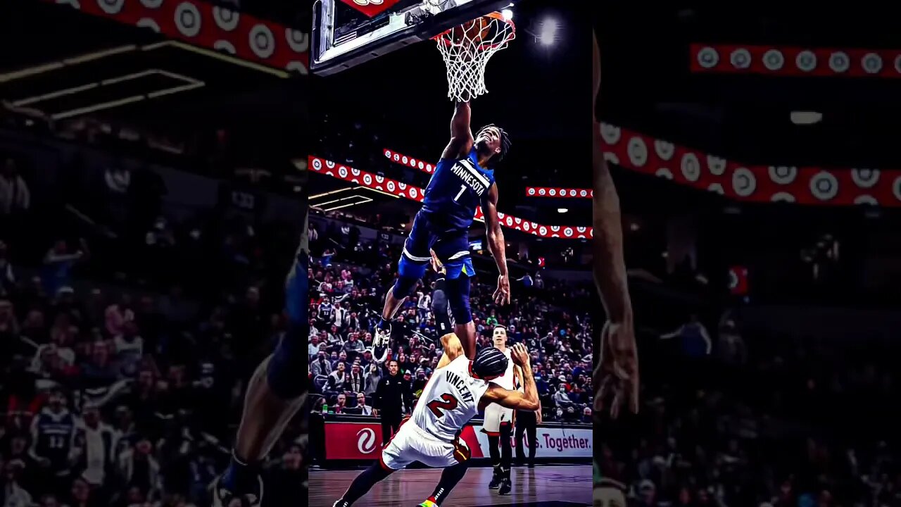 Anthony Edwards goes viral for his dunk* on Gabe Vincent 🥶 #shorts