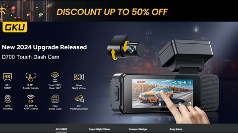 GKU Dash Cam Front and Rear