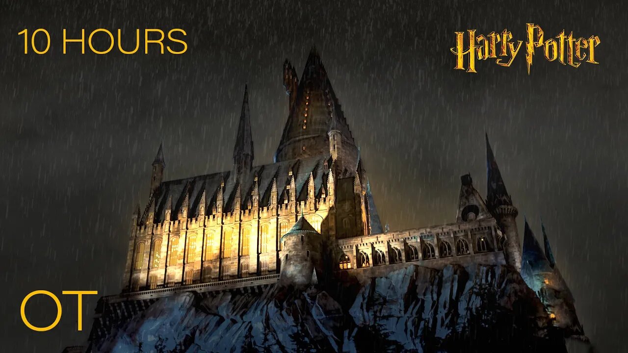 Stormy Night At Hogwarts | Harry Potter Inspired Ambience | Steady Rain & Heavy Thunder | 10 HOURS