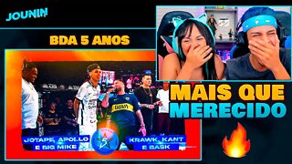 BDA 5 ANOS | A GRANDE FINAL | APOLLO, BIG MIKE E JOTAPÊ X KRAWK, KANT E BASK | [React em Casal] 🔥