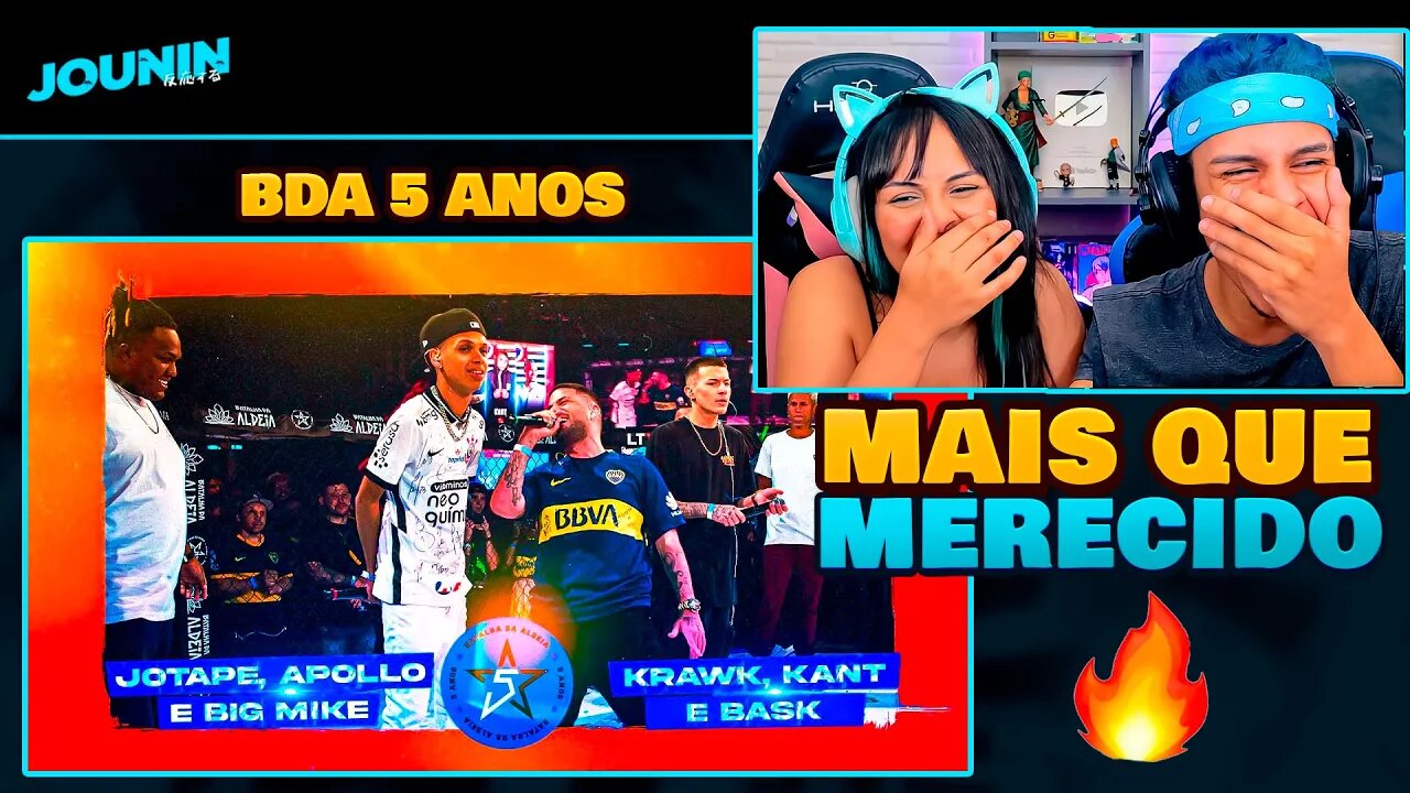 BDA 5 ANOS | A GRANDE FINAL | APOLLO, BIG MIKE E JOTAPÊ X KRAWK, KANT E BASK | [React em Casal] 🔥