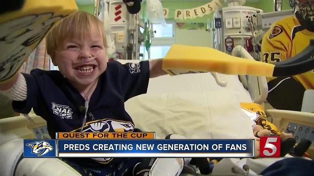 Preds Bring Happiness To Young Hockey Fan