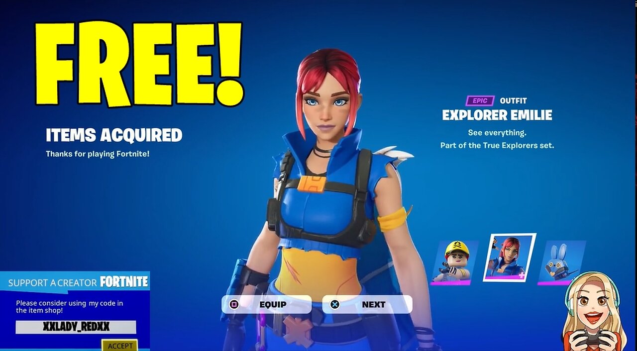 MEMORIES | FREE Explorer Emilie (Epic Outfit)-Fortnite