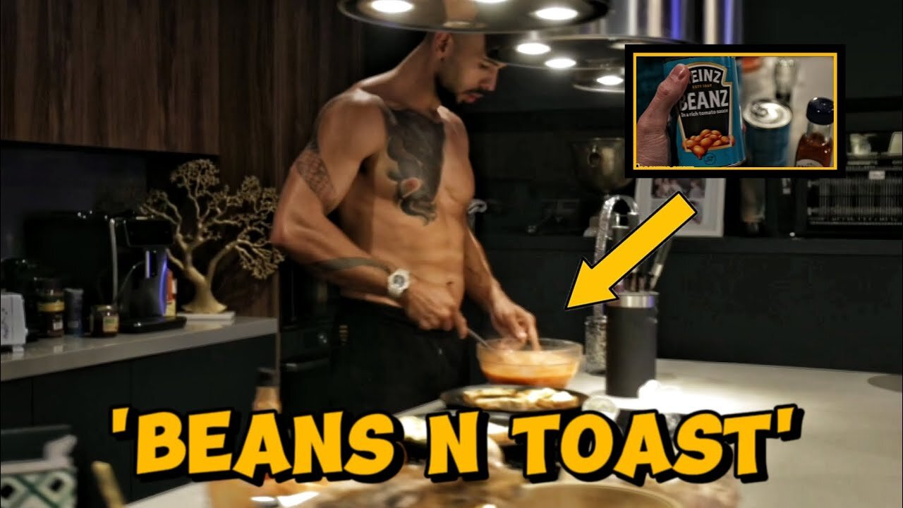 Andrew Tate cooks beans on toast