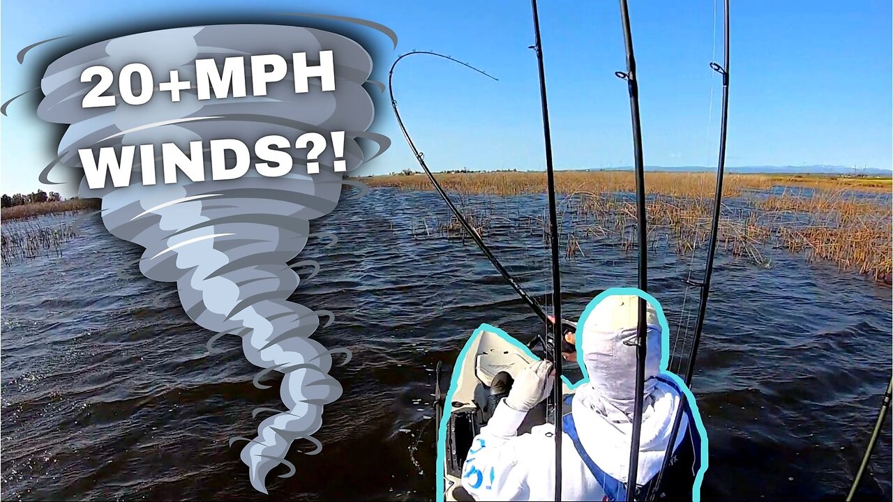 Kayak Fishing In 20mph WINDS?!