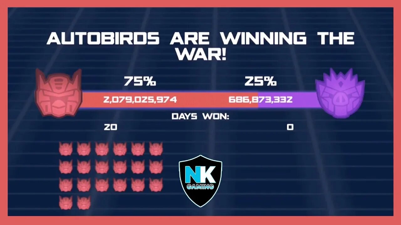 Angry Birds Transformers 2.0 - War Pass Day 20 Results + Sideswipe & Hound In Action