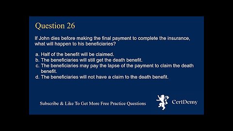 Life and Health Insurance License Exam Free Practice Questions Past Paper [Part 2]