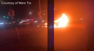 Fiery Car Explosion Near Valencia and Old Nogales Highway