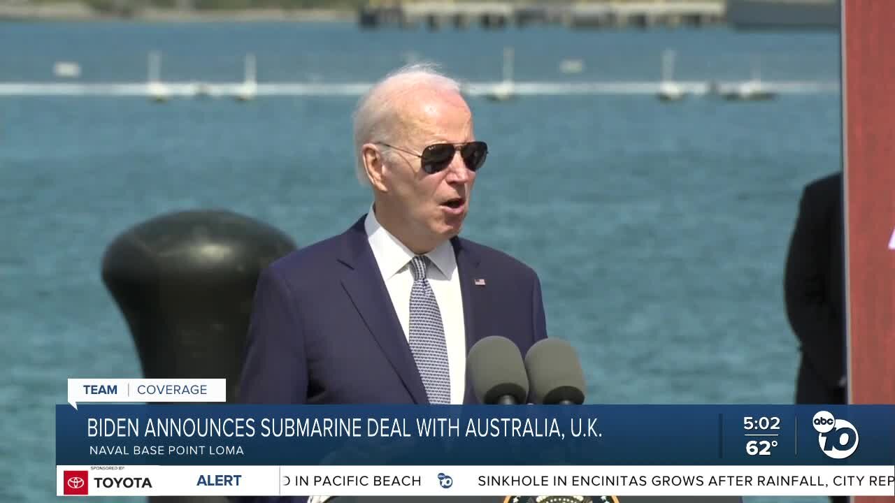 Biden announces submarine deal with Australia and UK