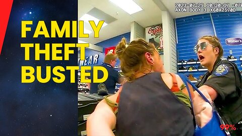 Family Caught Red-Handed: Shoplifting Scheme Exposed on Camera!