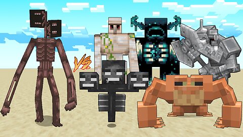 Siren Head Vs Warden, Mutant Frog, Wither, Ferrous Wroughtnaut, Iron golem