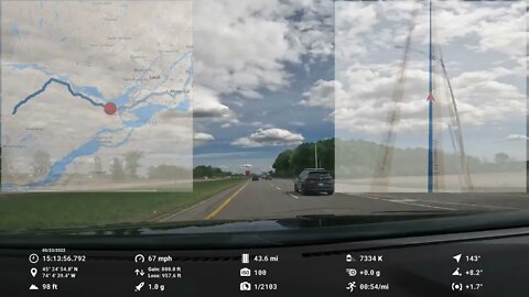 Outskirts of Ottawa to downtown Montréal, Québec via Trans-Canada 417 - 4K dahscam w/ telemetry