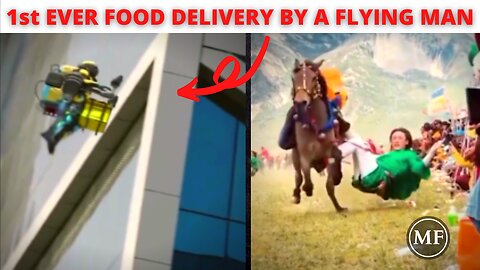 First Food Delivery by Air || Mega Facts || #shorts