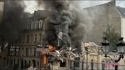 Large fire in Paris following suspected gas explosion