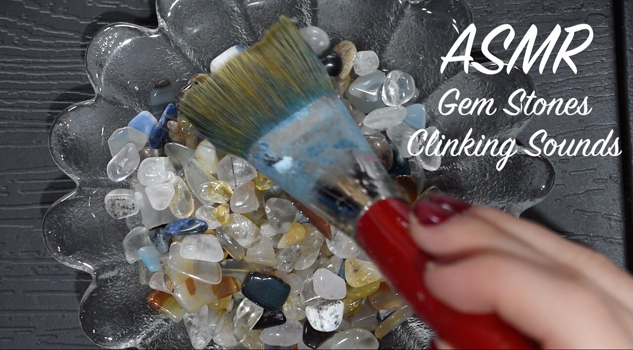 ASMR Gems in Glass Dish | Clinking Sounds | (No talking)