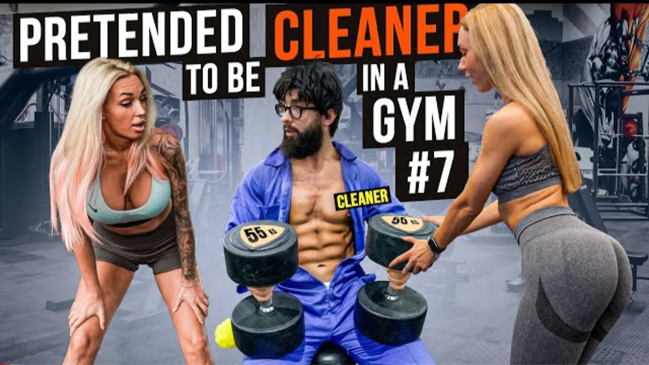 CRAZY CLEANER shocks GIRLS in a GYM prank #7 | Aesthetics in Public pi