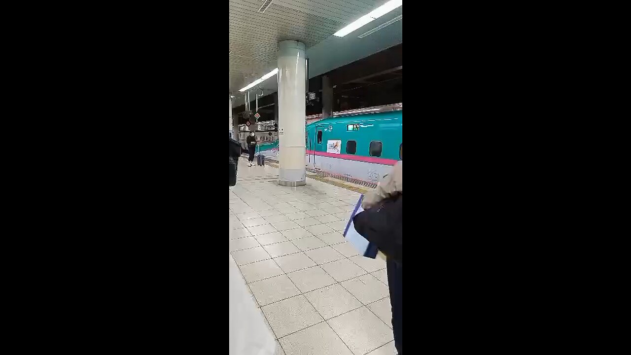 Fast train leaving the station in Japan