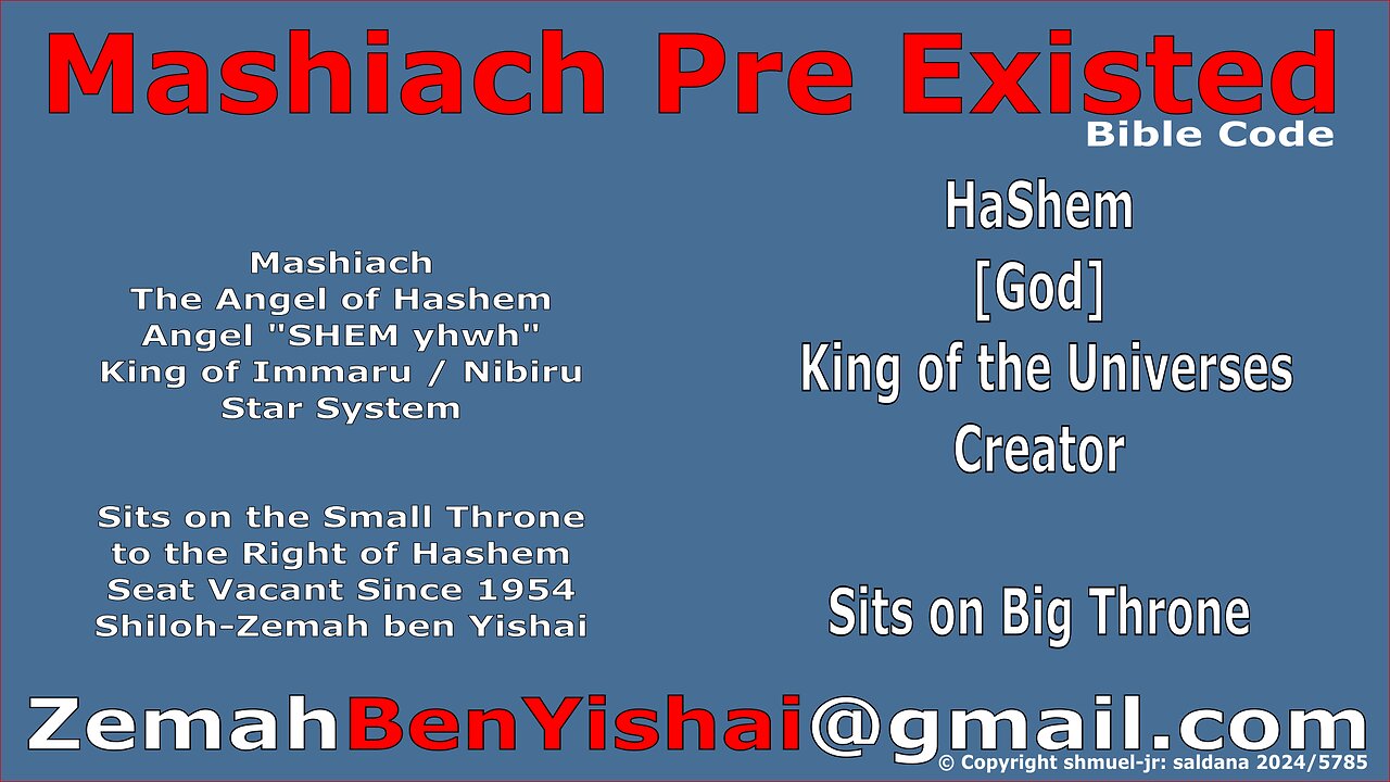 Mashiach Preexisted Bible Code By: #Shiloh_ZemahBenYishai