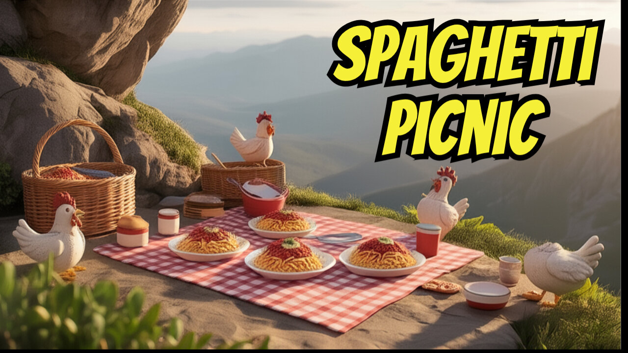 A Chicken Picnic With Spaghetti 🍝
