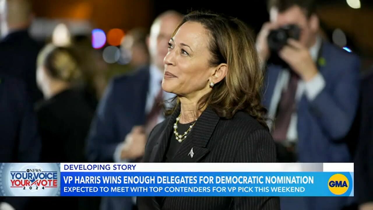 Harris wins enough delegates for Democratic nomination #viral #latest # USA #president