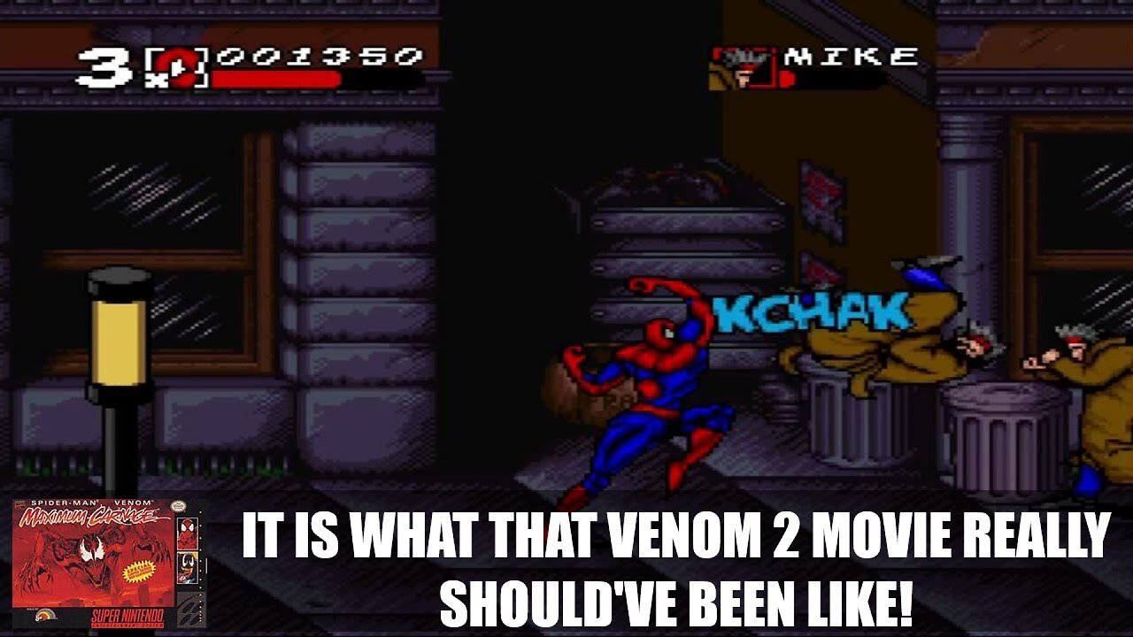 Spider-Man and Venom: Maximum Carnage | Super Nintendo | Stage-1 Gameplay