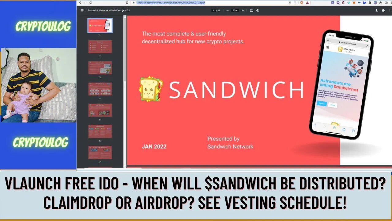 Vlaunch Free IDO - When Will $SANDWICH Be Distributed? Claimdrop Or Airdrop? See Vesting Schedule!