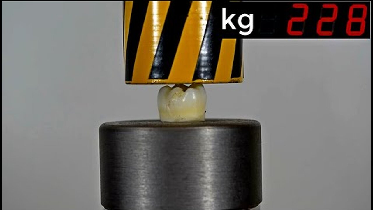 HYDRAULIC PRESS VS HUMAN TOOTH, HOW STRONG IS THE TOOTH