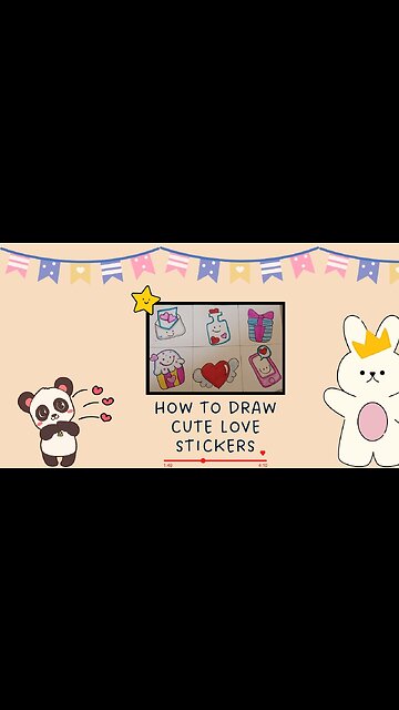 Cute Love Sticker Drawing | Cute Love Sticker | Love Sticker Drawing | Valentine Sticker Drawing