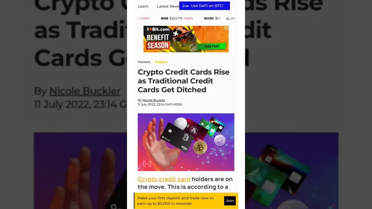 Crypto Credit Cards Rise #cryptomash #cryptomashnews #cryptonews #viralvideo2022 #ytshorts