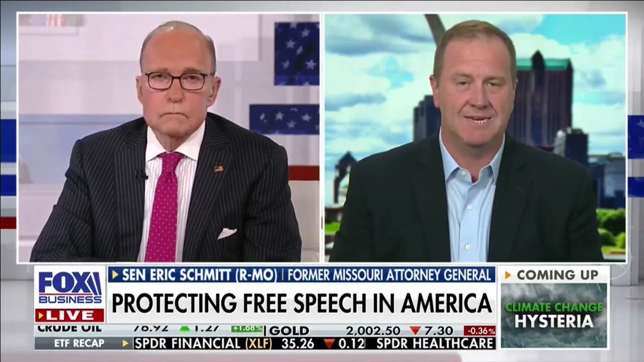 Senator Schmitt on @FoxBusiness with Kudlow: Big Tech and Biden Censorship