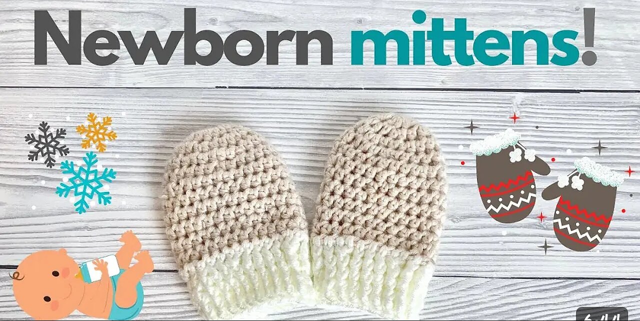 crochet easy newborn mittens | | easy for beginners