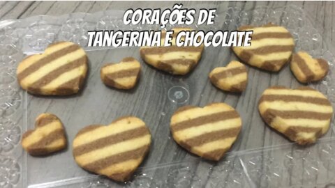 Curso de Biscoitos Aula 01- Corações listrados de Tangerina e Chocolate - Crocantes e Deliciosos