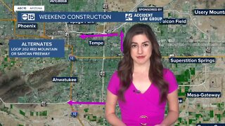 Weekend freeway construction happening around the Valley