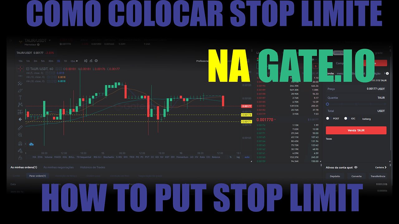 COMO COLOCAR STOP LIMITE NA GATE.IO /HOW TO PUT STOP LIMIT