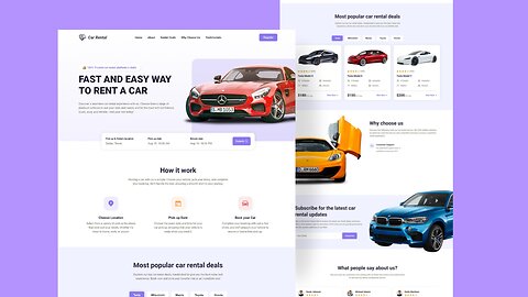 Rent a Car Website Design || HTML, CSS & JS