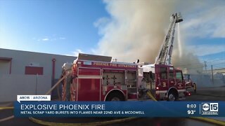 Phoenix Fire battles metal scrapyard fire