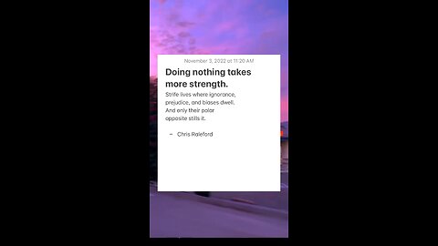 Doing nothing takes more strength.