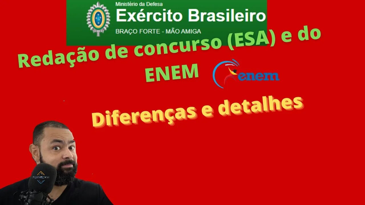 Redação de concurso (ESA) e ENEM: diferenças e detalhes.