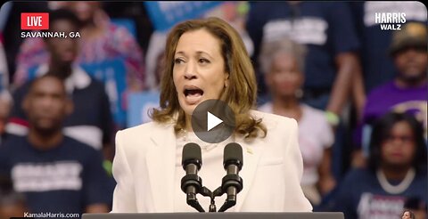 Kamala Harris stumbles on live TV as protesters disrupt her rally in Georgia.