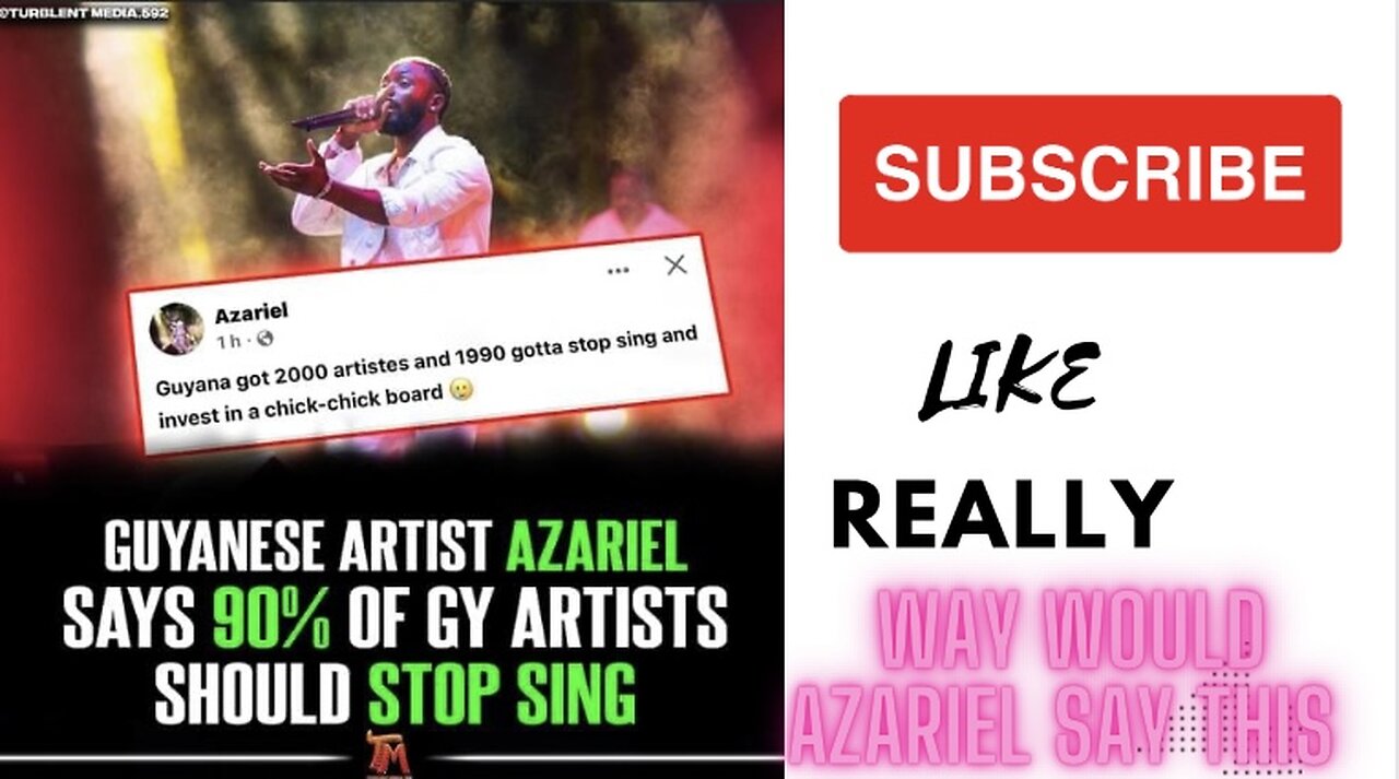 OMG!!! Way Would #Azariel Say 90% Of Guyanese Artists Should Stop Sing LOL