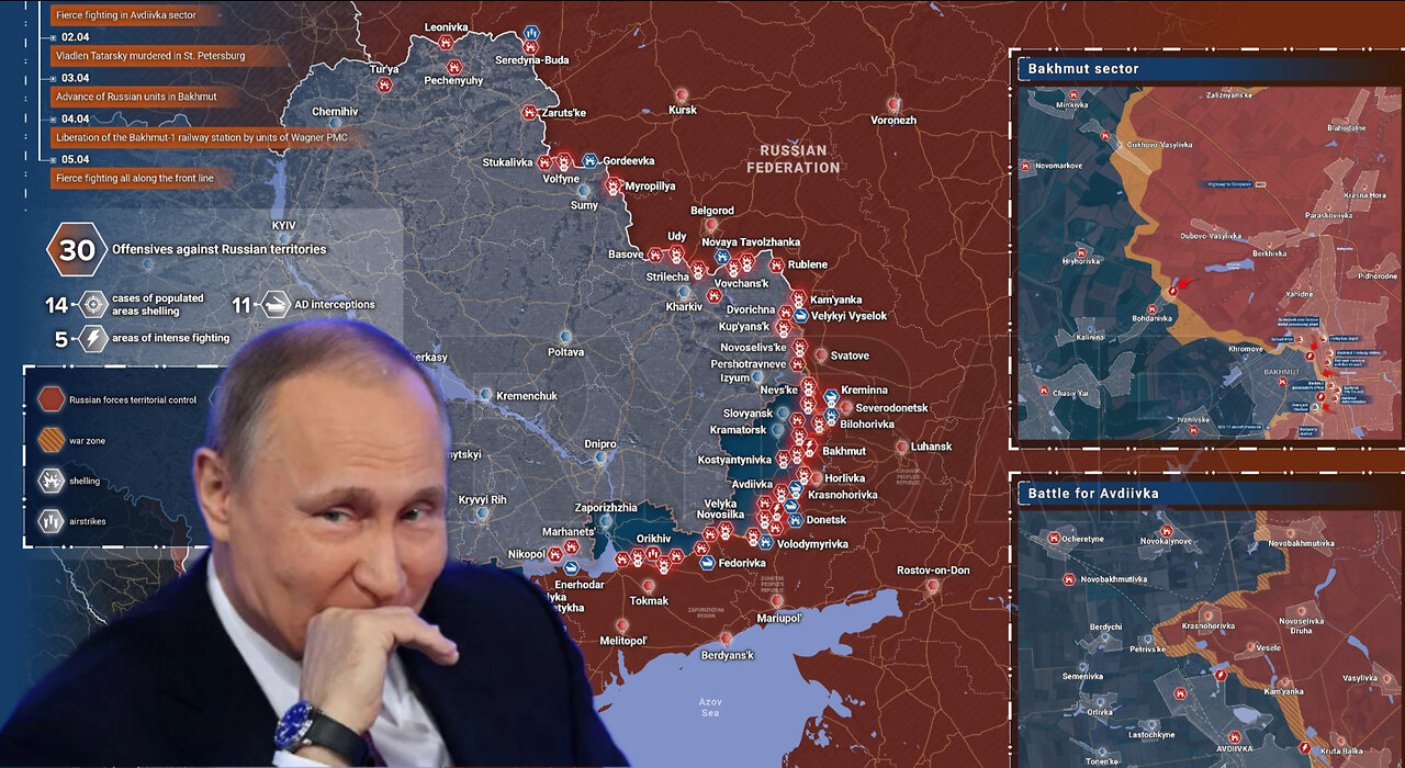 Ukraine War Sitrep, Rybar Map and Analysis for April 5, 2023 Bakhmut Is Done