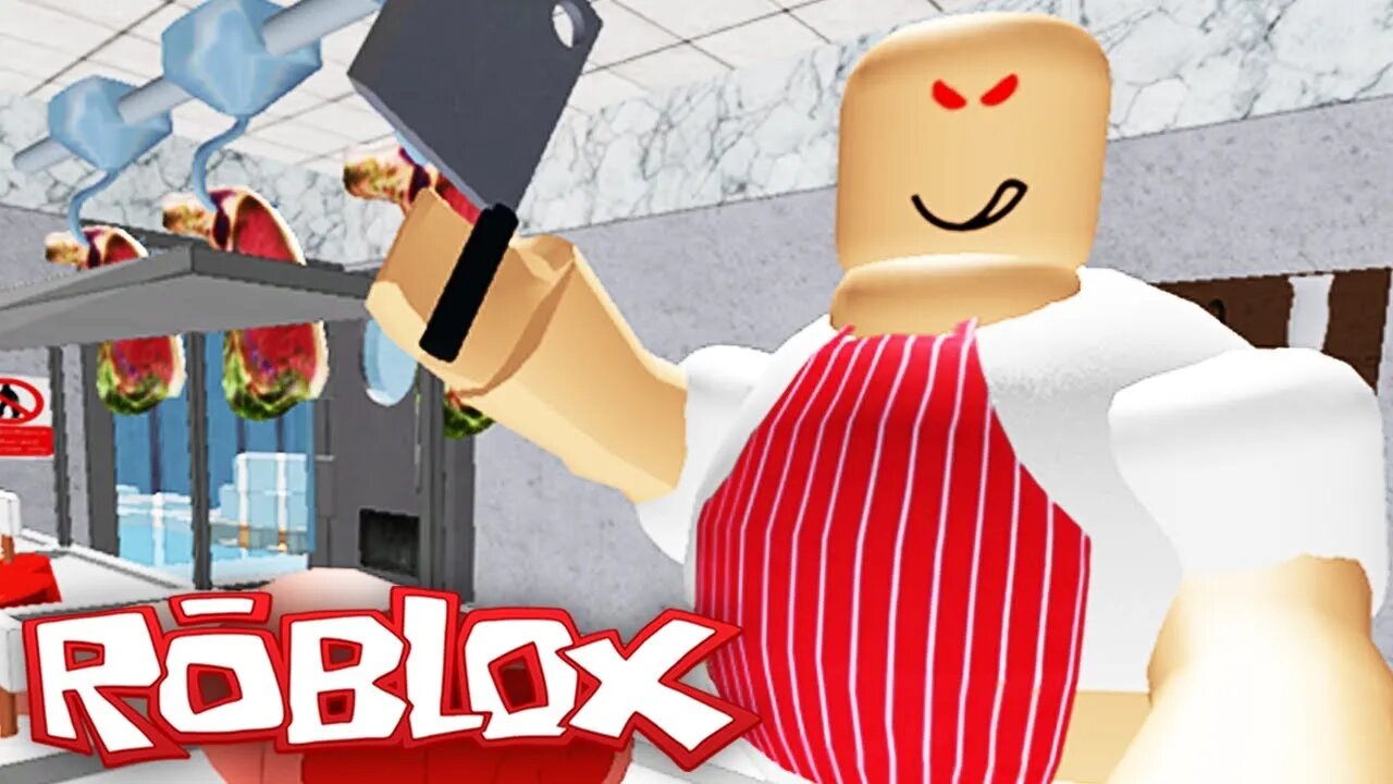 Roblox - escapamos desse açougueiro malvado no roblox (ESCAPE THE BUTCHER SHOP OBBY!)