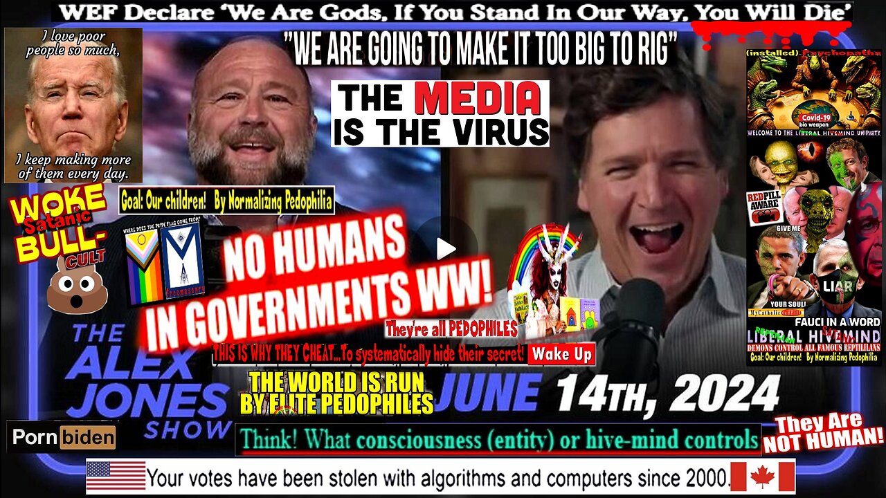 Tucker Carlson, Russell Brand Join Alex Jones! — FULL SHOW 6/14/24 ("Laptop from Hell" links)